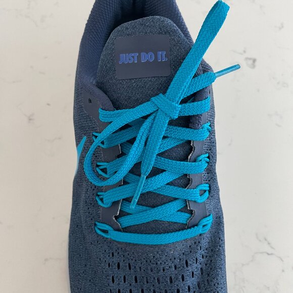 Nike By You Custom Shoes Mesh Lace Up Running Sneakers Denim Blue Turquoise 9.5 - Picture 6 of 11